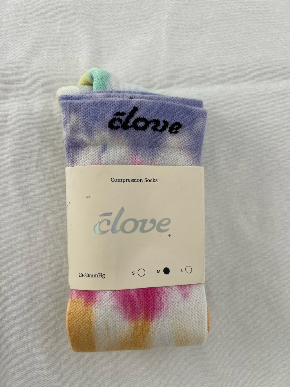 Clove compression socks nursing 20-30mmHg medium m size tie dye multi color new